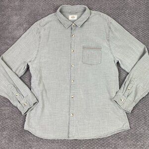 Marine Layer Selvage Shirt Men's Large Gray Button Up Down Long Sleeve Stretch